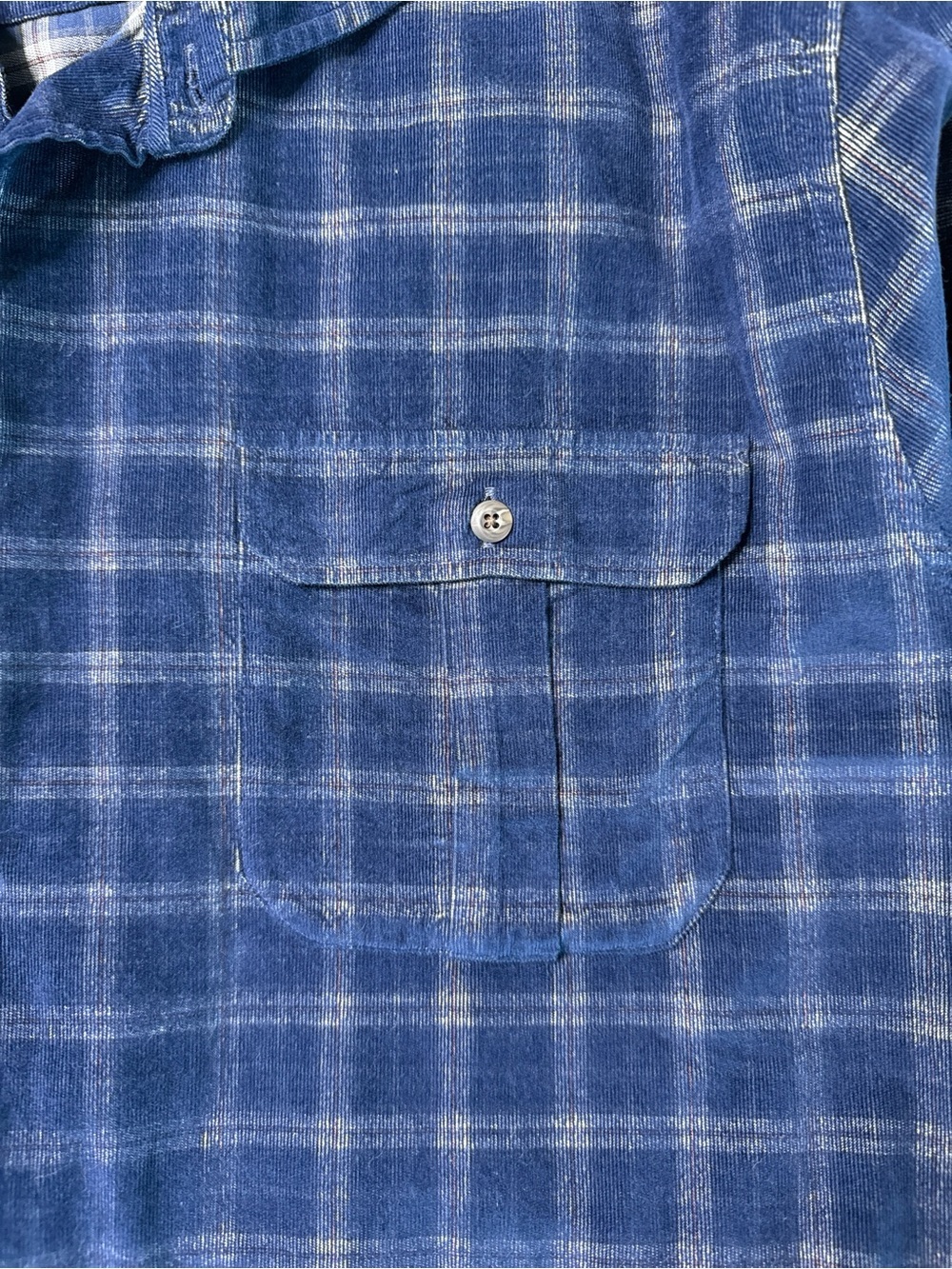 Johnnie-O Shearer Corduroy Button-Down Shirt Blue Plaid Size XXL NWT - Picture 8 of 16